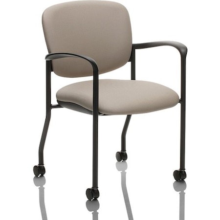 United Chair Co Chair, w/Arms/Casters, 24-3/4inx23inx32-3/4in, Putty/Black UNCBR32CCP09